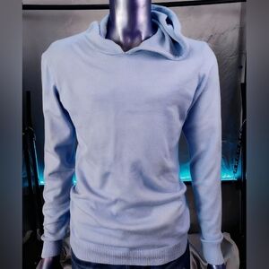 XRay Jeans Hoodie Sweater Mens M Light Blue Slim Fit Knit